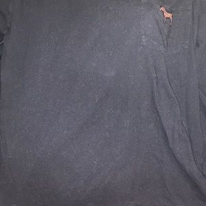 Black VS long sleeve T-shirt with sequenced back